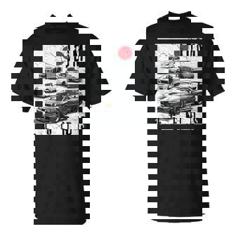 Backprint Distress Jdm Legends Race Cars Japanese Flag T-Shirt | Seseable CA