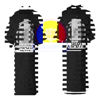 Badge Andorre Drapeau Andorre T-Shirt - Cadeauxyz