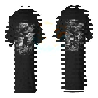 Bald Eagle Flying Across Mountains Forest American T-Shirt | Seseable FR