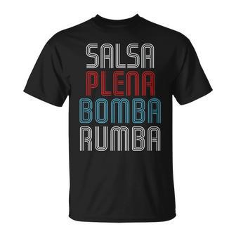 Bandera De Puerto Rico Colores Música Alsa Plena Bomba Rumba Camiseta unisex - Regaloses