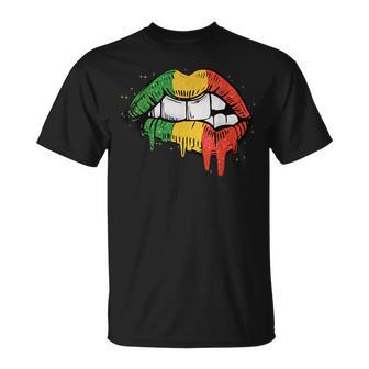 Bandera De Reggaeexy Para Con Diseño De Labios Rastafari Rastafari Rastafari Camiseta unisex - Regaloses