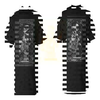 The Barber Tarot Card Gothic Skeleton Haircut Shop Halloween T-Shirt - Monsterry