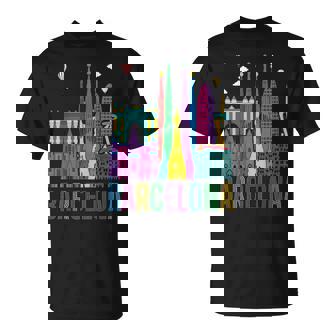 Barcelona City Landscape Attractions Architecture Spain T-Shirt | Mazezy