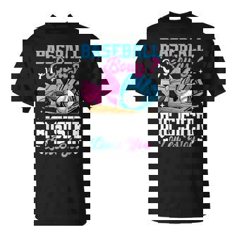 Baseball Or Bows Big Sister Loves You Gender Reveal T-Shirt - Monsterry