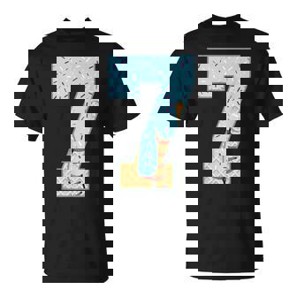 Baseball Drip 7 Year Old Ice Cream Drip Boys 7Th Birthday T-Shirt - Thegiftio