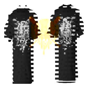 Baseball Drip For Boys Ice Cream Dripping Boys Baseball Camo T-Shirt | Seseable FR