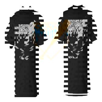 Baseball Drip Camo Baseball Home Plate Bat Boys Sports T-Shirt - Monsterry