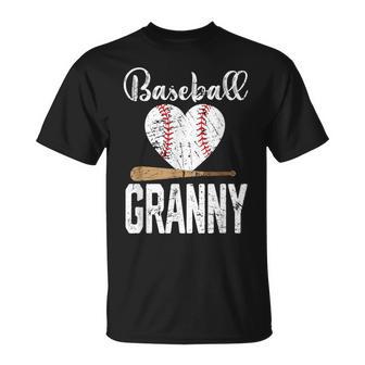 Baseball Heart Cute Granny Baseball Player T-Shirt - Thegiftio UK