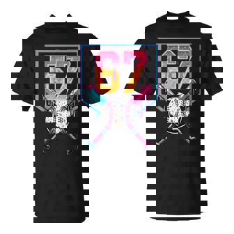 Baseball Ice Cream Drip Number 67 Player 67Th Birthday Men T-Shirt - Monsterry