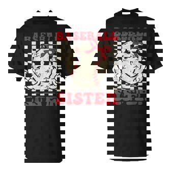 Baseball Sister Coquette Bow Sport Lovers Baseball Girls T-Shirt - Thegiftio