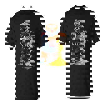 Bear With Cheese Grater Hat And Sunglasses T-Shirt - Monsterry