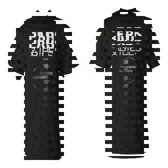 Beards & Bibles Christian Dad Humor T-Shirt - Monsterry