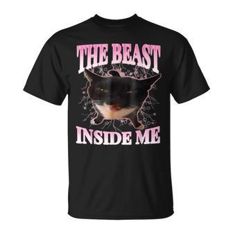 The Beast Inside Me Cat Humor Cute Silly Cat Meme T-Shirt - Thegiftio UK