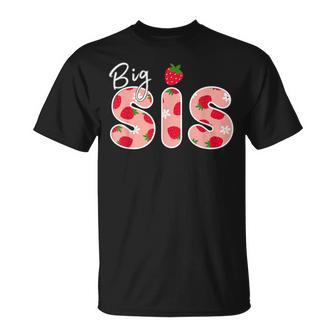 Big Sister Strawberry First Birthday Strawberry T-Shirt - Thegiftio UK