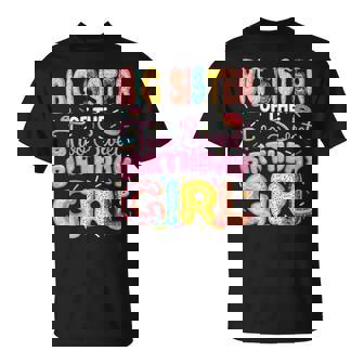 Big Sister Of The Two Sweet Birthday Girl Donut 2Nd Birthday T-Shirt - Monsterry