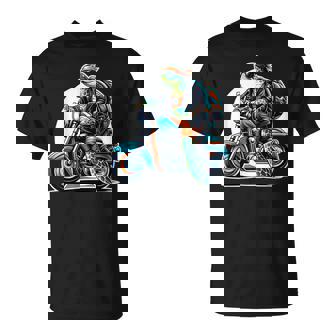 Biker Sea Turtle Riding Motorbike T-Shirt | Mazezy