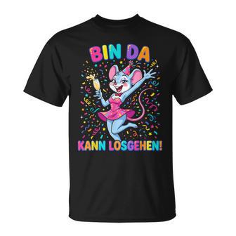 Bin Da Kann Losgehen Karnevalsmaus Party T-Shirt - Geschenkecke