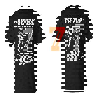 Birthday Boy 7 Years Old Football Lover 7Th Birthday T-Shirt - Monsterry