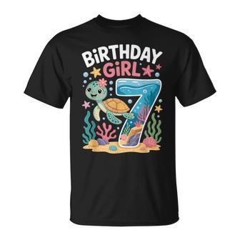 Birthday Girl 7Th Sea Turtle Ocean Aquarium T-Shirt - Thegiftio UK