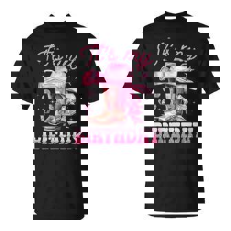 Birthday Girl It's My Birthday Pink Western Cowgirl Birthday T-Shirt | Seseable CA