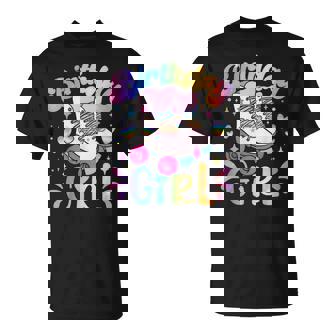Birthday Girl Rolling Skates Roller Skater Party Kids Girls T-Shirt | Mazezy