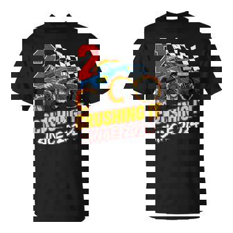 Birthday Monster Truck 2 Year Old Boys 2Nd Party Born 2024 T-Shirt | Seseable CA