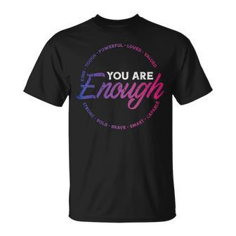 Bisexual You Are Enough Bi Pride Flag Ally Lgbtq Men T-Shirt - Thegiftio UK