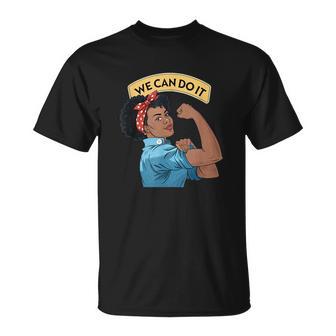 We Can Do It Black Rosie The Riveter Feminist Rosey Rosy T-Shirt - Monsterry