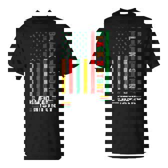 Black History Is American History Afro African American Flag T-Shirt - Monsterry