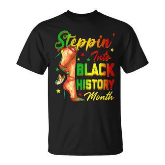 Black History Steppin Into African High Heels Girls T-Shirt - Thegiftio UK