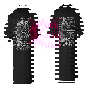 Blessed By God Loved By Jesus Pink Sunflower Faith Christian T-Shirt - Thegiftio