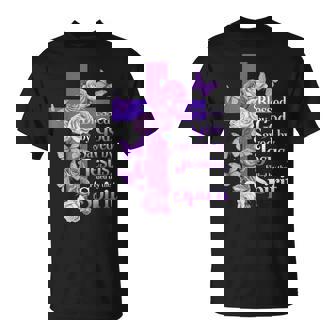 Blessed By God Saved By Jesus Butterfly Cross Christian T-Shirt - Monsterry