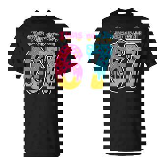 Blue I Was 6 Now I'm 7 Birthday Boy Bday T-Shirt - Thegiftio