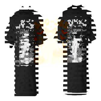 Boo Jee Coquette Leopard Ghost Coffee Halloween Boujee Ghost T-Shirt - Seseable