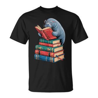 Book Reading Book Reader Mana Sea Animal Sea Cow Mana T-Shirt | Seseable UK