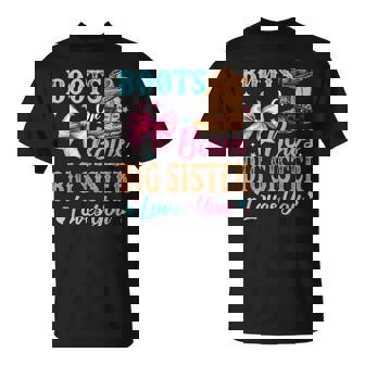 Boots Or Bows Big Sister Loves You Gender Reveal Family T-Shirt | Seseable CA