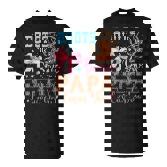 Boots Or Bows Gender Reveal Decorations Papa Loves You T-Shirt - Thegiftio