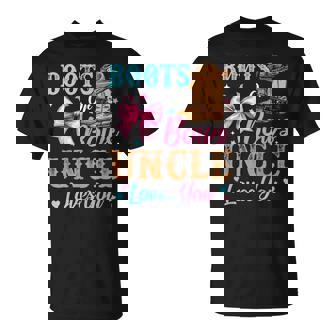 Boots Or Bows Uncle Loves You Gender Reveal Family T-Shirt - Monsterry