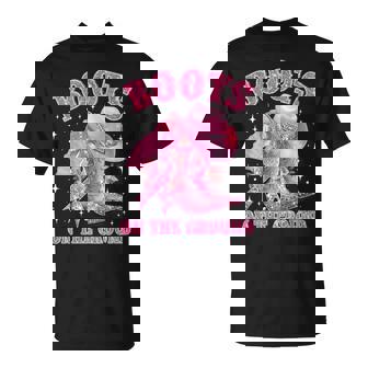 Boots On The Ground Cowgirl Western Breast Cancer Awareness T-Shirt | Seseable UK