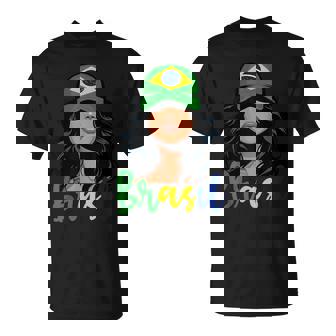 Brasileira Girl Drapeau Du Brésil Fier Du Brésil T-Shirt - Cadeauxyz