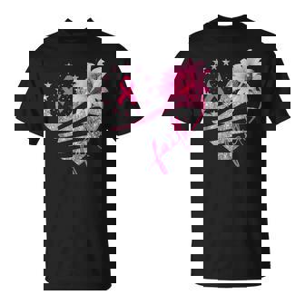 Breast Cancer Awareness Sun Flower Faith Bling Bling T-Shirt - Monsterry