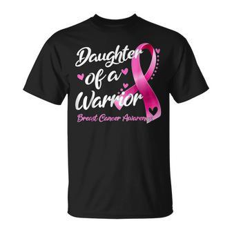 Breast Cancer Fighter Awareness Daughter Of A Warrior T-Shirt - Thegiftio UK