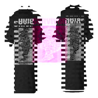 Breast Cancer Survivor African American Woman Pink Afro T-Shirt - Thegiftio