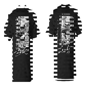 Brooklyn Street Inside Bold Letter B Vintage New York Travel T-Shirt | Mazezy