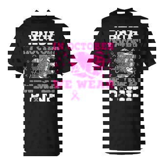 Bruh In October We Wear Pink Football Breast Cancer For Boys T-Shirt | Seseable CA
