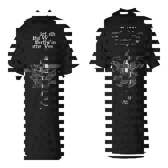 Bullet Butterfly Wings Alternative 90s Rock Music T-Shirt | Mazezy