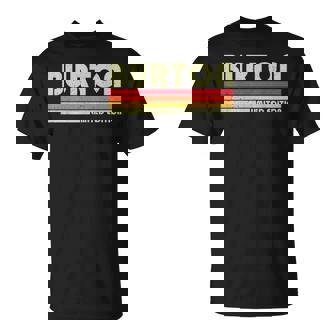 Burton Surname Retro Vintage 80S 90S Style T-Shirt - Monsterry