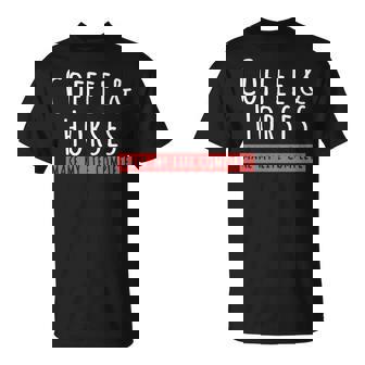 Café Y Caballos Amantes Del Café Jinetes De Caballos Es Manga Larga Camiseta unisex - Regaloses