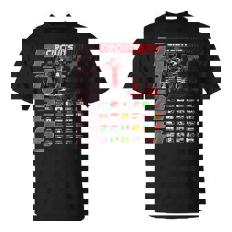 Calendario De Coches De Carreras Calendario De Circuitos 2026 Lugares Camiseta unisex - Regaloses