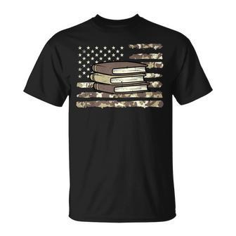 Camo Across America Read Reading Book Librarian Women T-Shirt - Thegiftio UK